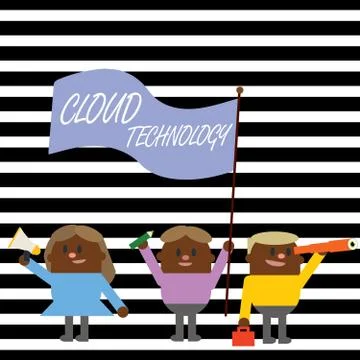 Handwriting text writing Cloud Technology. Concept meaning storing and accessing 库存插图