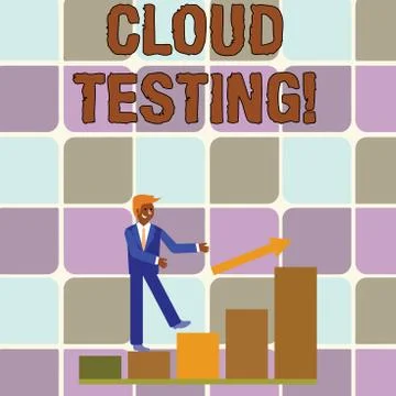 Handwriting text writing Cloud Testing. Concept meaning is the assessment of a Stock Illustration