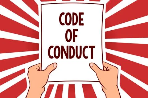 Handwriting text writing Code Of Conduct. Concept meaning Ethics rules moral 스톡 일러스트