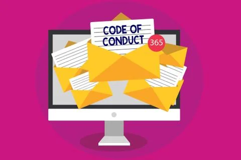 Handwriting text writing Code Of Conduct. Concept meaning Ethics rules moral Stock-Illustration