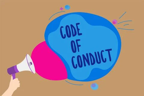 Handwriting text writing Code Of Conduct. Concept meaning Ethics rules moral Stock Illustration