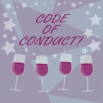 Handwriting text writing Code Of Conduct. Concept meaning Ethics rules moral Stock Illustration