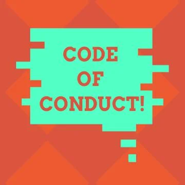 Handwriting text writing Code Of Conduct. Concept meaning Ethics rules moral Stock Illustration