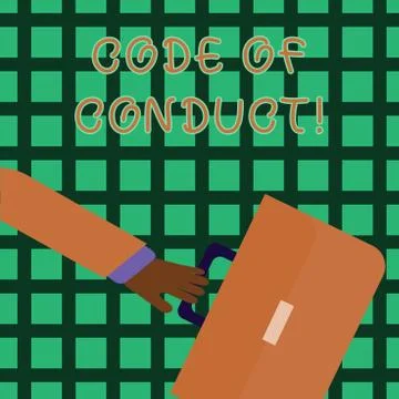 Handwriting text writing Code Of Conduct. Concept meaning Follow principles and Stock-Illustration