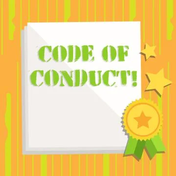 Handwriting text writing Code Of Conduct. Concept meaning Follow principles and Stock Illustration