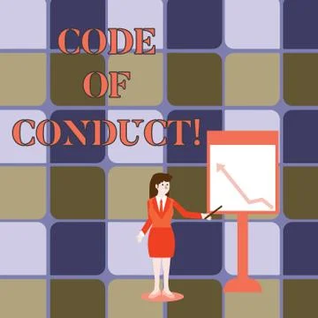 Handwriting text writing Code Of Conduct. Concept meaning Follow principles and Stock Illustration