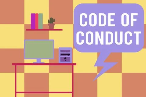 Handwriting text writing Code Of Conduct. Concept meaning Ethics rules moral Stock Illustration