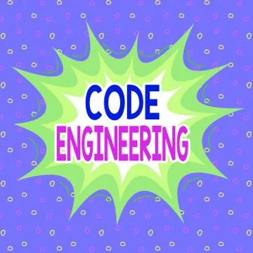 Handwriting text writing Code Engineering. Concept meaning application of Stock Illustration