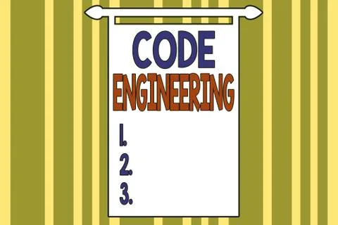 Handwriting text writing Code Engineering. Concept meaning application of Stock Illustration