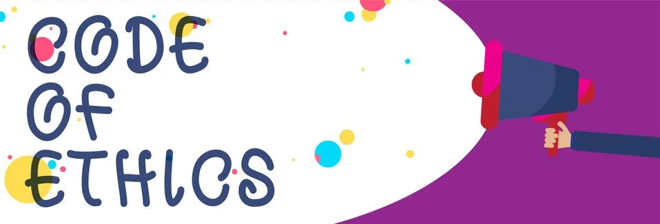 Handwriting text writing Code Of Ethics. Concept meaning Moral Rules Ethical Stock Illustration