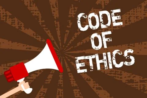 Handwriting text writing Code Of Ethics. Concept meaning Moral Rules Ethical Stock Illustration
