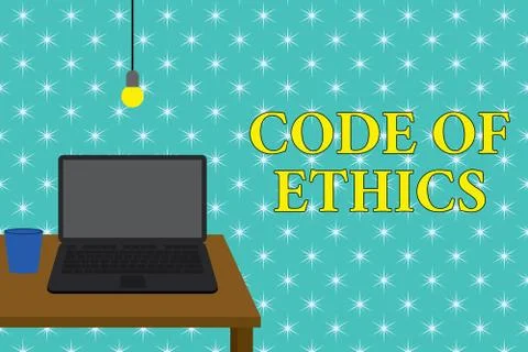 Handwriting text writing Code Of Ethics. Concept meaning basic guide for Stock Illustration