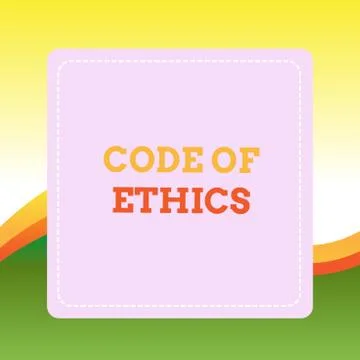 Handwriting text writing Code Of Ethics. Concept meaning basic guide for Stock Illustration