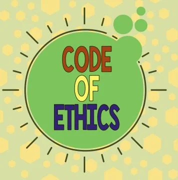Handwriting text writing Code Of Ethics. Concept meaning basic guide for Stock Illustration
