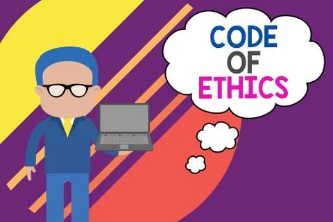 Handwriting text writing Code Of Ethics. Concept meaning basic guide for 스톡 일러스트