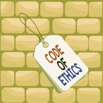 Handwriting text writing Code Of Ethics. Concept meaning basic guide for Stockillustratie
