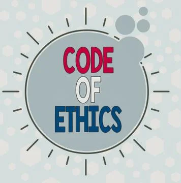 Handwriting text writing Code Of Ethics. Concept meaning basic guide for Stock-Illustration