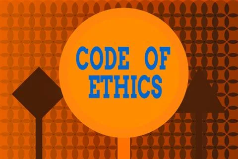 Handwriting text writing Code Of Ethics. Concept meaning basic guide for Stock Illustration