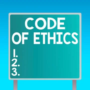 Handwriting text writing Code Of Ethics. Concept meaning basic guide for 스톡 일러스트