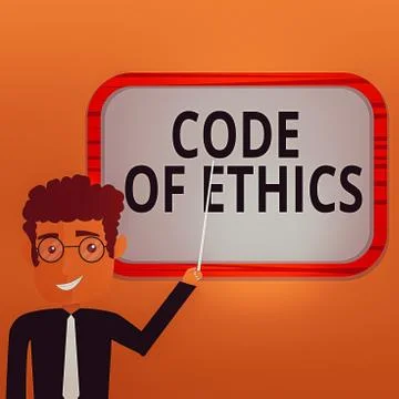 Handwriting text writing Code Of Ethics. Concept meaning basic guide for Stock Illustration