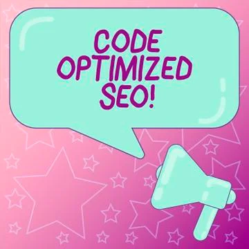 Handwriting text writing Code Optimized Seo. Concept meaning process of 스톡 일러스트