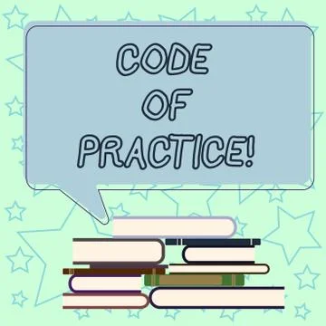 Handwriting text writing Code Of Practice. Concept meaning written rules Stock Illustration