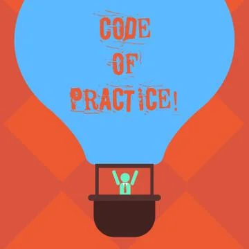 Handwriting text writing Code Of Practice. Concept meaning written rules Stock-Illustration