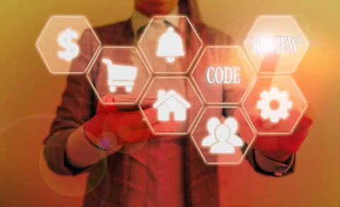 Handwriting text writing Code Review. Concept meaning single most effective Stock Photos