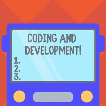 Handwriting text writing Coding And Development. Concept meaning To program or Stock Illustration