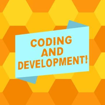 Handwriting text writing Coding And Development. Concept meaning To program or Stock Illustration