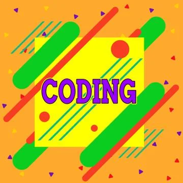 Handwriting text writing Coding. Concept meaning assigning code to something for Stock Illustration