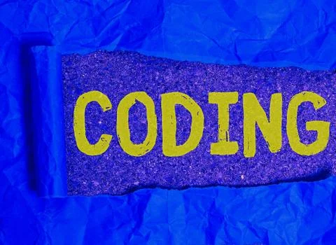 Handwriting text writing Coding. Concept meaning assigning code to something for 写真素材