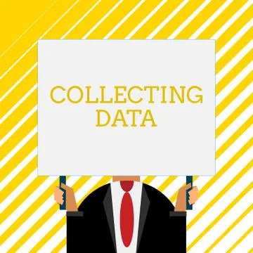 Handwriting text writing Collecting Data. Concept meaning Gathering and Stock Illustration