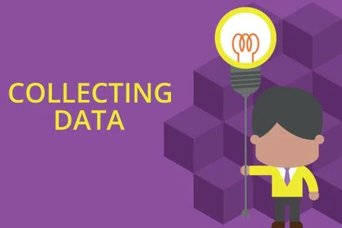 Handwriting text writing Collecting Data. Concept meaning Gathering and Illustrazione stock