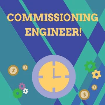 Handwriting text writing Commissioning Engineer. Concept meaning ensure all a Stock Illustration