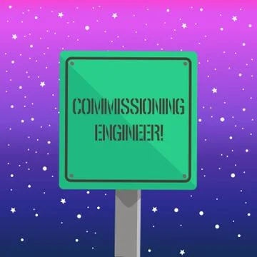 Handwriting text writing Commissioning Engineer. Concept meaning ensure all a Stock Illustration
