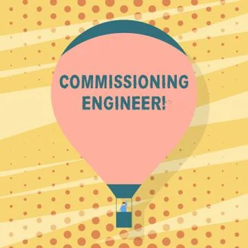 Handwriting text writing Commissioning Engineer. Concept meaning ensure all a Stock Illustration