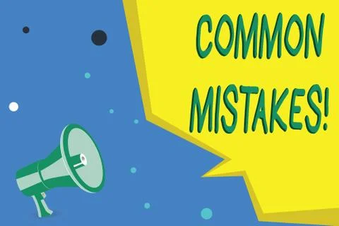 Handwriting text writing COMMON MISTAKES. Concept meaning Prevalent error and Stock Illustration