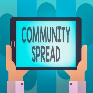 Handwriting text writing Community Spread. Concept meaning dissemination of a Stock-Illustration