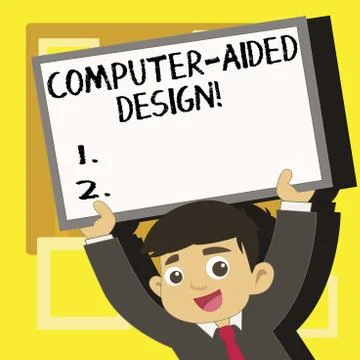 Handwriting text writing Computer Aided Design. Concept meaning CAD industrial Stock Illustration
