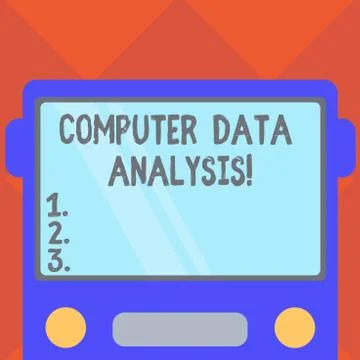 Handwriting text writing Computer Data Analysis. Concept meaning using computer Stock Illustration