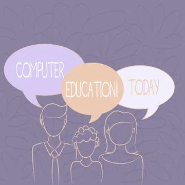 Handwriting text writing Computer Education. Concept meaning gaining basic Illustrazione stock