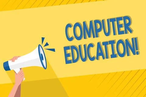 Handwriting text writing Computer Education. Concept meaning gaining basic Stock Illustration