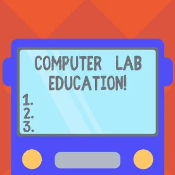 Handwriting text writing Computer Lab Education. Concept meaning Room or space Stock Illustration