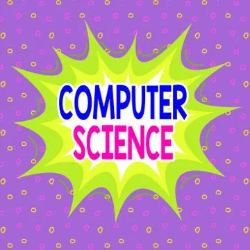 Handwriting text writing Computer Science. Concept meaning study of both Illustration