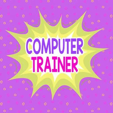 Handwriting text writing Computer Trainer. Concept meaning instruct and help 스톡 일러스트