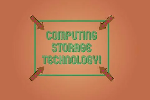 Handwriting text writing Computing Storage Technology. Concept meaning Stock Illustration