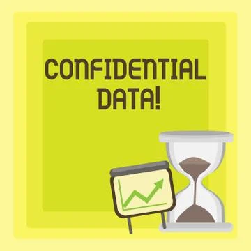 Handwriting text writing Confidential Data. Concept meaning term that typical Stock Illustration