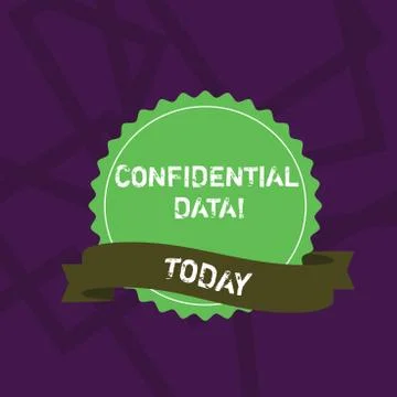 Handwriting text writing Confidential Data. Concept meaning information that is 스톡 일러스트
