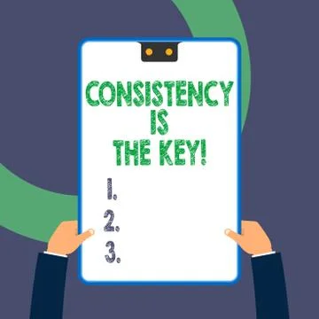 Handwriting text writing Consistency Is The Key. Concept meaning by Breaking Bad Illustrazione stock